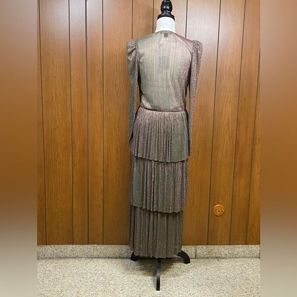 Sabina Musáyev Carry Tiered Metallic Dress size L - Picture 4 of 11